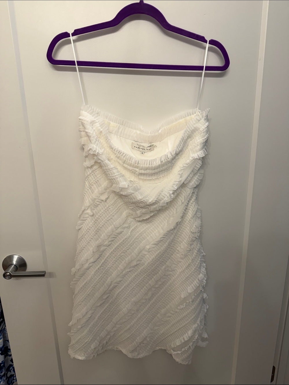 NWT Anthropologie -Endless Rose White Ruffled Slip Dress